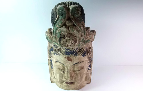 Antique wood carving painted - antique,