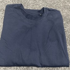 Mens Navy Round Neck Cotton Warm Jumper Size Large Brand New Without Tags