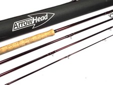 Michael Evans Arrowhead C SCRIM 4 piece salmon fly rod 15' spey caster line #...