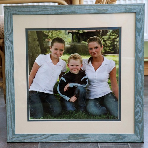 Blue frame with cream - , mount