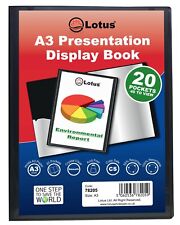 A3 Black Presentation Display Book - 10/20/40/60 Pocket Eco-Friendly  Folder