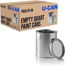 Empty Metal Quart Paint Cans