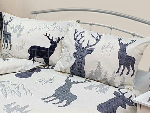Highland stag grey bedding - stag,