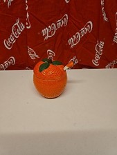 Vintage Orange Marmalade Lidded Pot with Spoon