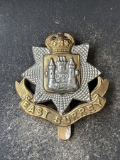 East Surrey Regiment, Original British Army Cap Badge.