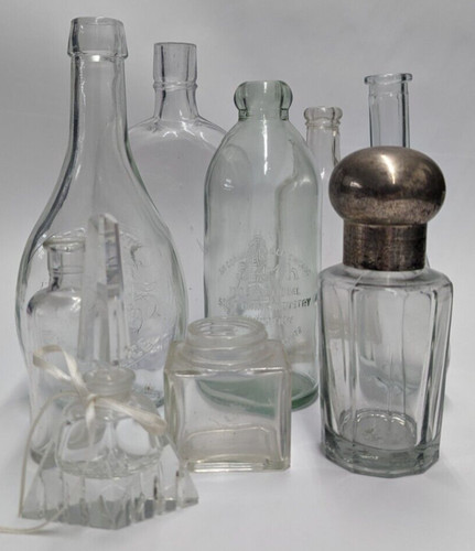 Lot clear glass bottles - lot,