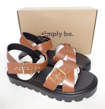 SIMPLY BE Ladies Womens Gladiator Extra Wide Fit Sandals Ankle Shoes New Size 8