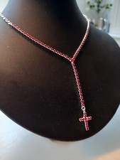 Gorgeous Handmade Diamante Y Cross Necklace