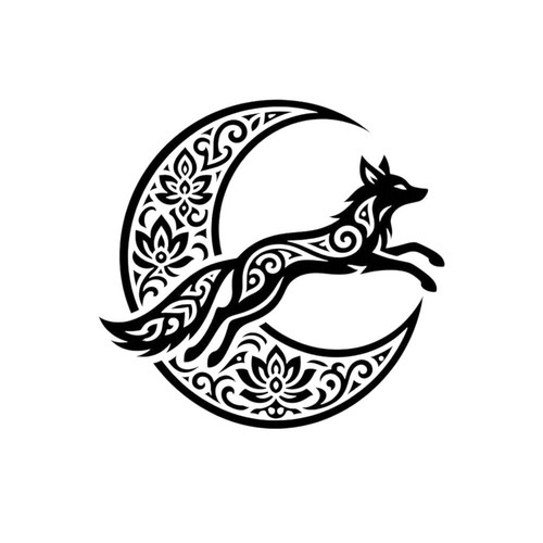 Beautiful fox and - fox, decal