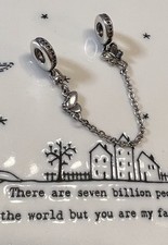 NEW Genuine Pandora Decorative Butterflies Safety Chain Charm 798054CZ