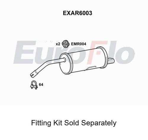 Rear muffler silencer - silencer, insert