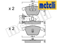 FRONT BRAKE PADS SET 22-0549-0