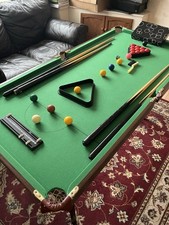 Snooker/Pool Table 6ft x 3ft Cues, Balls, Triangles, Scoreboard, Chalk and Brush