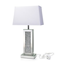 Mirrored Table Lamp Shade Crushed Diamond Crystal Shaped Crystal Sparkly Mirror