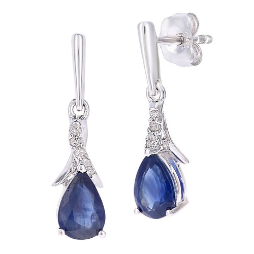 9ct white gold blue - 9ct, sapphire
