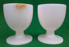 2 CREAM ONYX GOBLETS.