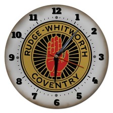 RUDGE WHITWORTH MOTORCYCLES 250MM/10" DIAMETER METAL WALL CLOCK,GARAGE,CLOCK.