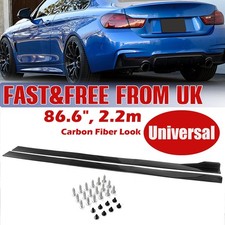 86.6" Car Side Skirts Extension Rocker Panel Splitter Lip Carbon Look Universal