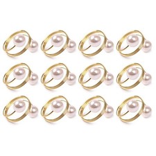  Napkin Rings Set Of 12, Gold