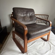 Scandi Loft Teak & Leather