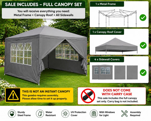 Neo 3x3m gazebo - light, weight