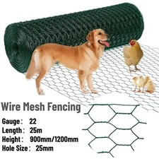 PVC Coated or Galvanised Chicken Wire Mesh Netting Rabbit Cage Aviary Net Fence