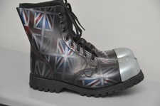 Underground Steel Cap 'Stormer' Union Jack Combat Boots Size UK 8.