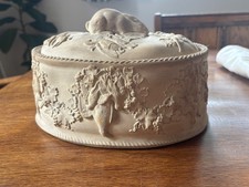 Original Rare Wedgewood Caneware Game Pie Dish (liner & lid with rabbit finial)