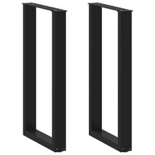 Bar Table Legs U-Shaped 2 pcs Black 40x(90-91) cm Steel vidaXL