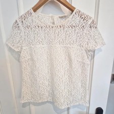 Jack Wills Cream Lace Top UK 8