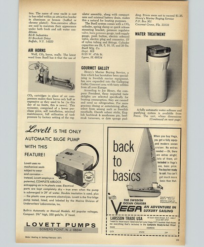 1971 paper sailboat vega - 1971, ad