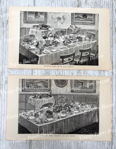 Antique prints victorian - 2x,