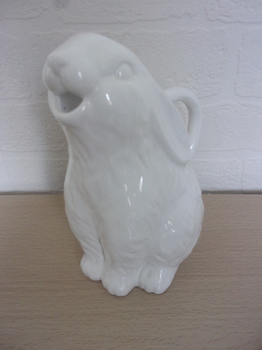 White novelty rabbit jug - rabbit,