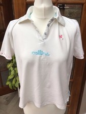 Vintage Ladies White Golf Top Size 14 By Alice Collins