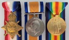 THE FINEST QUALITY British WWI 1914-15 Star Medal Trio Full Size Replacements.