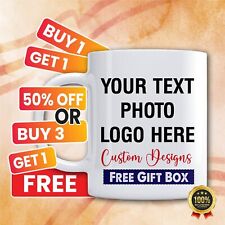 Custom Personalised Mug Photo Cup Birthday Any Design Gift Company Text  Name i5