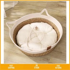 Cozy Woven Wicker Cat Basket