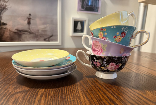Set mismatched tea cups - set,
