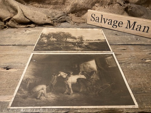 Antique pair 19th prints - antique, c