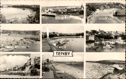 Vintage rppc postcard tenby - vintage,