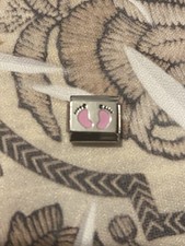 New Light Pink Footprints Italian Charm Fits 9mm Classic Nomination Bracelet