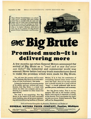 1926 gmc trucks big brute - ad:,
