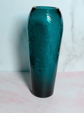 Vtg Handblown Teal 7  In Tall