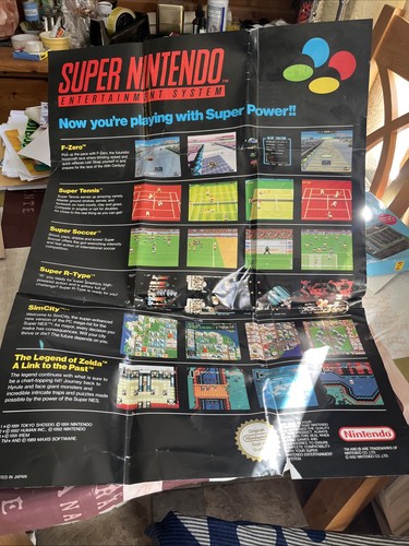 Vintage super nintendo poster - super,