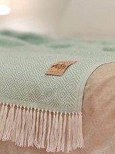 Alpaca Wool Blanket Mint