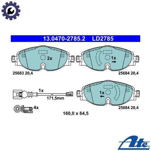 Brake pad set disc - set,