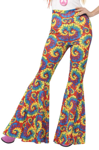 Tie dye flared trousers hippie - flared,