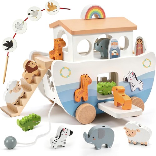 Wearxi wooden noah ark - wooden, noah's