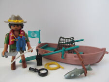 Playmobil Aventure/Wildlife/Safari figure: Explorer/Hunter and row boat NEW