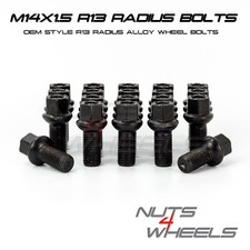 20 X BLACK WHEEL BOLTS FITS AUDI RS4 QB6 B7 2006-2008 WITH ORIGINAL OEM ALLOYS